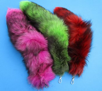 Extra Large Dyed Two-Tone Fox Tails 18 to 22 inch long - (2 pc, 8 pc)