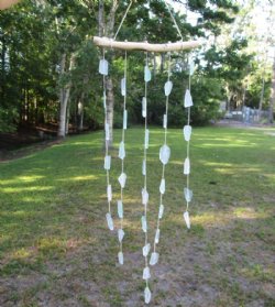 Wholesale Light Colored driftwood with Hanging Pale Green Seaglass - 5 pcs @ $2.75 each