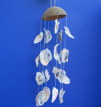 21 inch Oyster shell windchime w/coconut top (Case of 30 pcs)