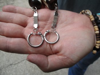 2 pc lot of Polished African Warthog Tusk Key Rings 2 inch for sale $32.00