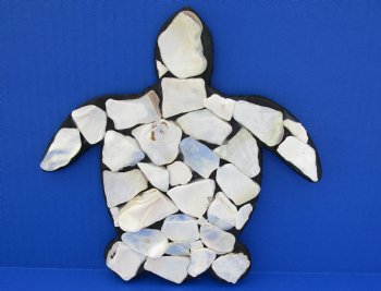 Wholesale 8 by 8 inches Seashell Wall Turtle hanger with MOP shells - 4 pcs @ $3.50 each; 20 pcs @ $3.15 each